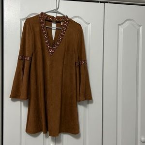 Suede brown dress